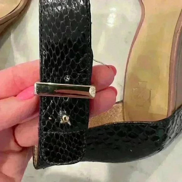 Ann Taylor Black and Cream Wedge Heel Size 7.5 - Picture 5 of 7